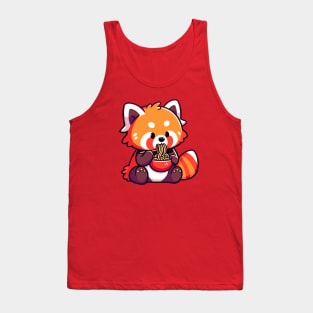 cute red panda eating noodle Tank Top